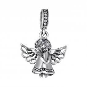 Подвеска-шарм из черненого серебра Иордань с фианитом Б-П-277 Ангел Б-П-277 Ангел фото